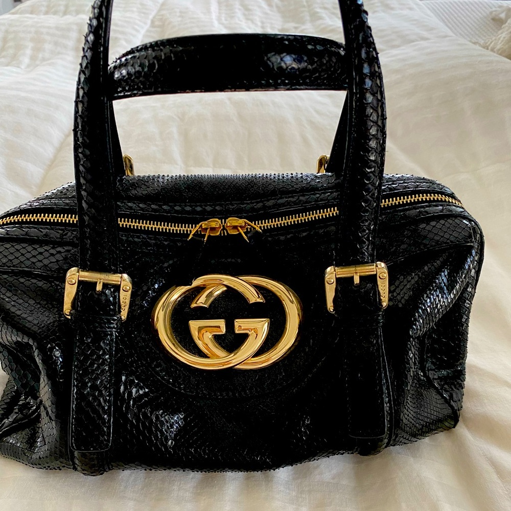 Gucci Black Python Runway Bag One Off - image 1